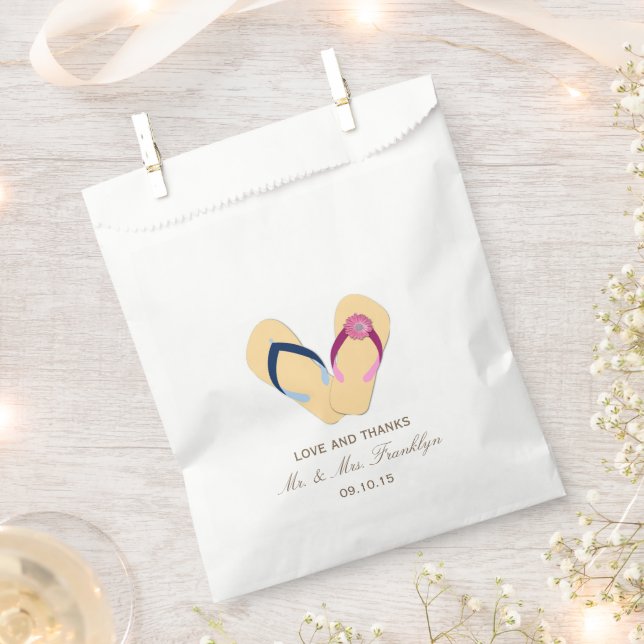 Flip Flops Beach Wedding Fvor Bag Geschenktütchen (Ausgeschnitten)
