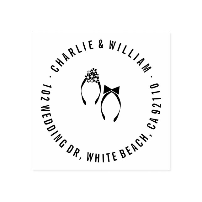 Flip Flops Beach Wedding Rubber Briefmarke Gummistempel (Prägung)