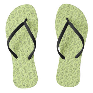 Flip Flops - Beaded Black Spirals