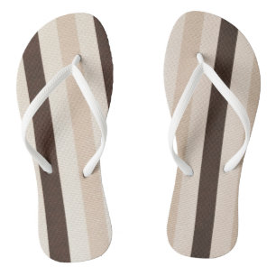 Flip Flops Beige braune Streifen