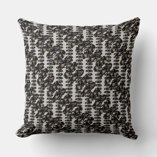 Flip Flops Black in Grau Design Kissen (Vorderseite)