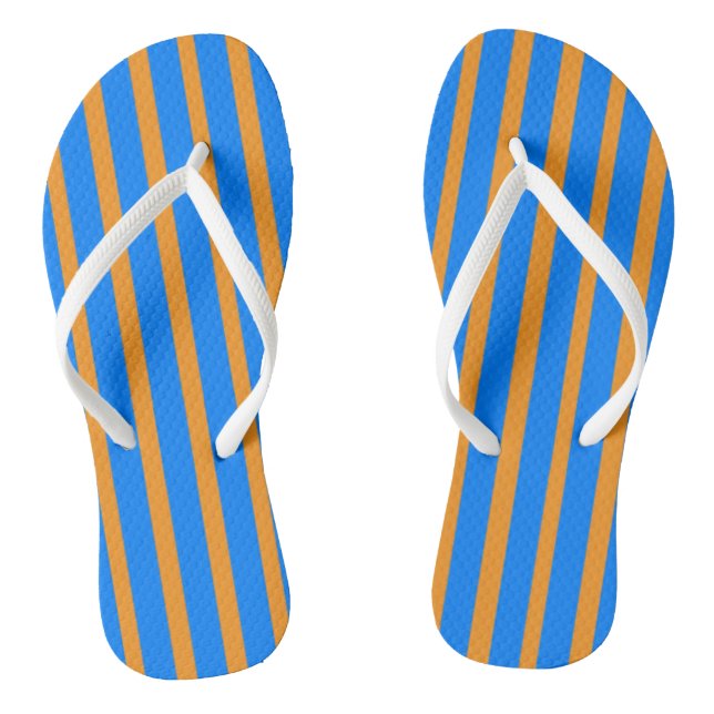 Flip Flops Blau & Orange Gestreift (Fußbett)