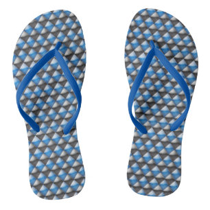 Flip Flops - Blau- und schwarze Diamantformen