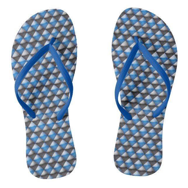Flip Flops - Blau- und schwarze Diamantformen (Fußbett)