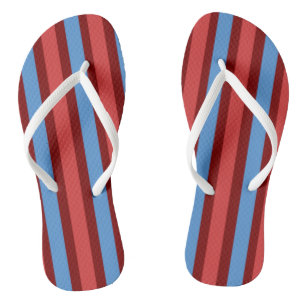 Flip Flops Burgundy & Blue Strip