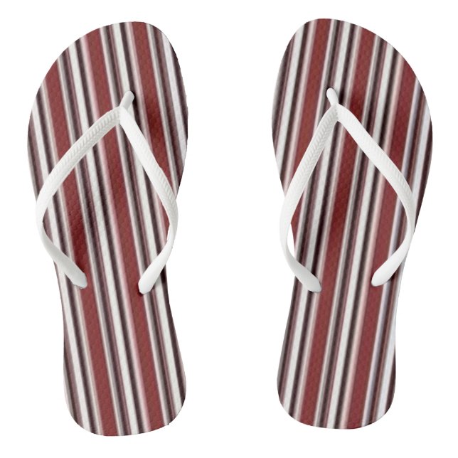 Flip Flops Burgundy & White Strip (Fußbett)