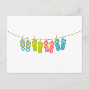 Flip-Flops ClothesLine Postkarte