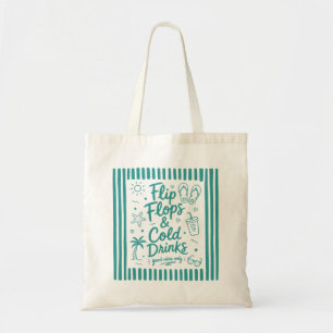 Flip Flops & Cold Drinks Sommer Strand Tasche