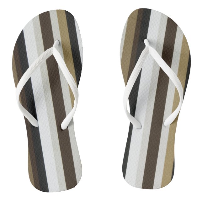 Flip Flops Earth Ton Braun Beige Streifen (Fußbett)
