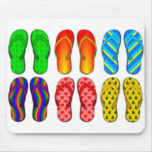 Flip Flops farbenfrohe Fun Beach Thema Sommergesch Mousepad