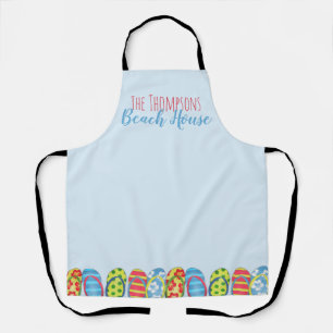 Flip Flops farbenfrohe Personalisierte Beach House Schürze