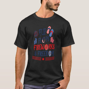Flip Flops Feuerwerke und Freiheit 4. Juli Fl. T-Shirt