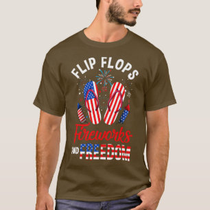 Flip Flops Feuerwerke und Freiheit 4. Juli Indep T-Shirt