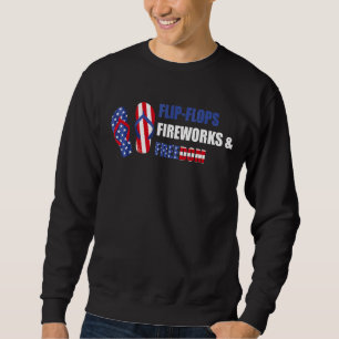 Flip Flops Fireworks & Freedom 4. Juli Amerika Sweatshirt