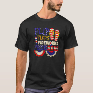 Flip Flops Fireworks & Freedom 4. Juli Patrio T-Shirt