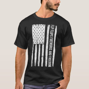 Flip Flops Fireworks Freedom Amerikanische Unabhän T-Shirt