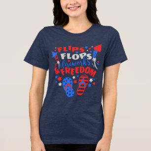 FLIP-FLOPS-FIREWORKS & FREEDOM-Firecracker Tri-Blend Shirt