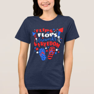 FLIP-FLOPS-FIREWORKS & FREEDOM-Firecracker Tri-Blend Shirt