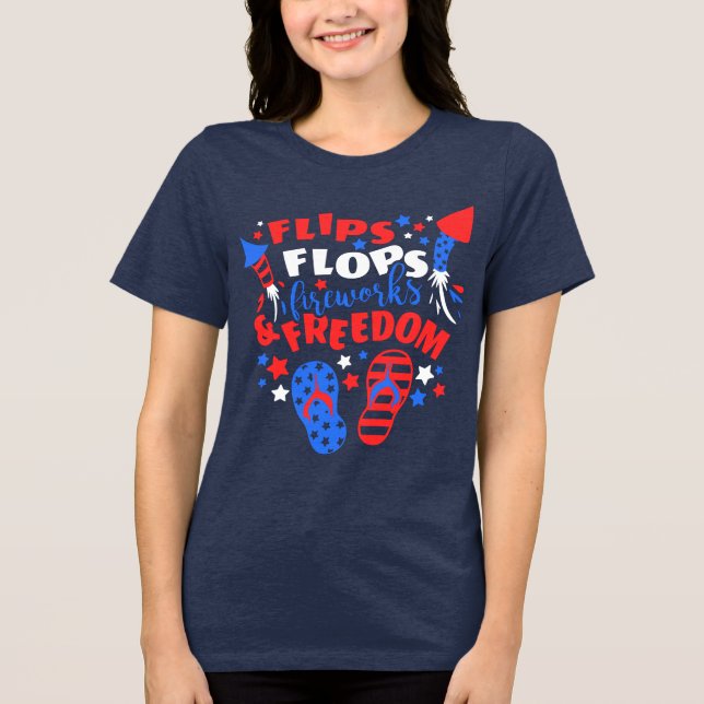 FLIP-FLOPS-FIREWORKS & FREEDOM-Firecracker Tri-Blend Shirt (Vorderseite)