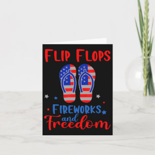 Flip Flops Fireworks und Freedom American Flag 4. Karte