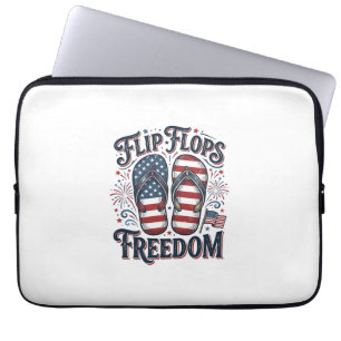 Flip Flops Freiheit Patriotisches Sommer-Shirt Des Laptopschutzhülle