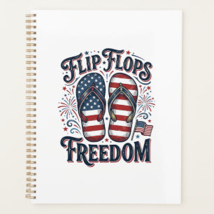 Flip Flops Freiheit Patriotisches Sommer-Shirt Des Planer