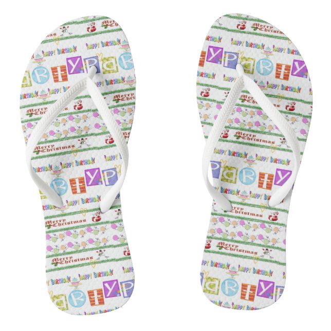 Flip Flops frohe Weihnachten glücklich Geburtstag (Fußbett)
