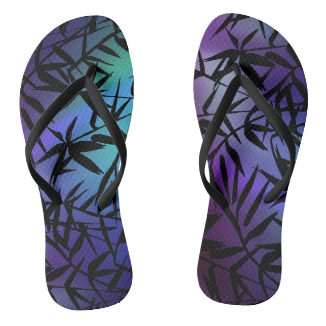 Flip Flops für Männer mit dunklem Leafy Sky (Fußbett)