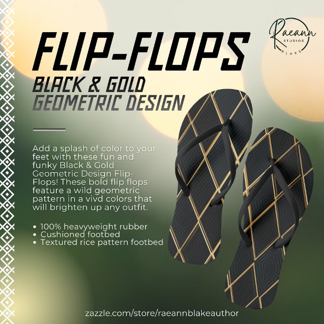 Flip Flops für Schwarz und Gold Geometric (Von Creator hochgeladen)