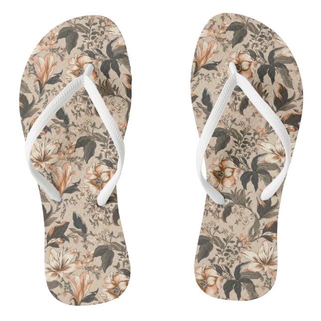 Flip Flops für Vintages Blumenmuster (Fußbett)