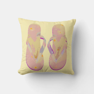 Flip Flops Gelb und Lila Kissen Für Draußen