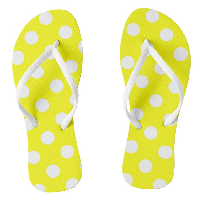 Flip Flops Gelb & Weiß Punkte (Fußbett)