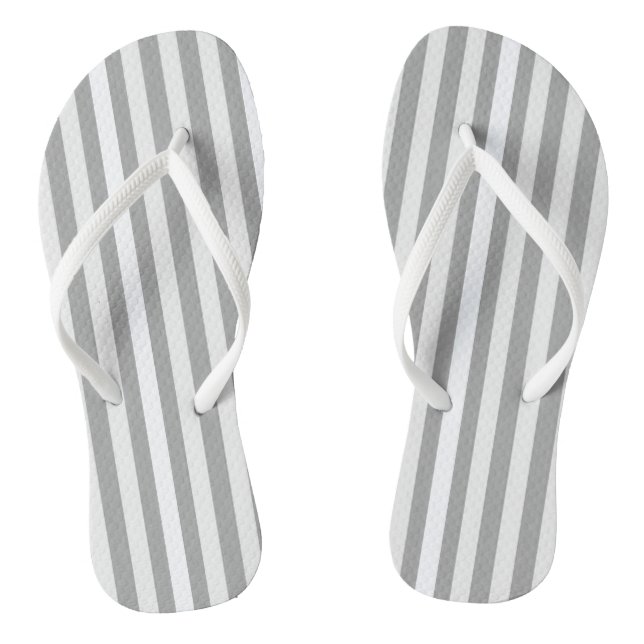 Flip Flops, grau und weiß Streifen Flops (Fußbett)