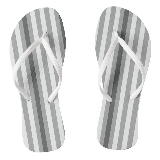 Flip Flops, grau und weiß Streifen Flops (Fußbett)