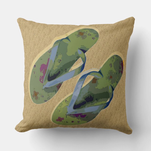 Flip Flops (grün) Kissen (Vorderseite)