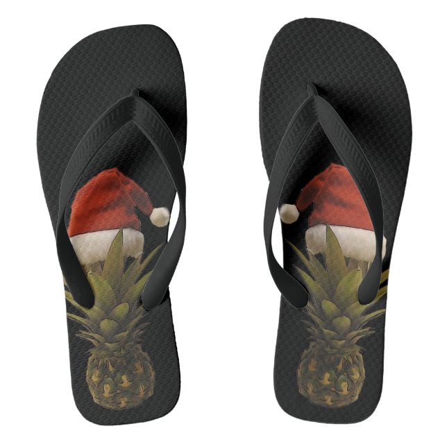 Flip Flops Hawaiianische Ananas-Weihnachtsmannmütz (Fußbett)
