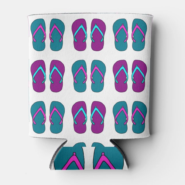 Flip Flops: Hellweiß Vintag. Dosenkühler (Vorderseite)