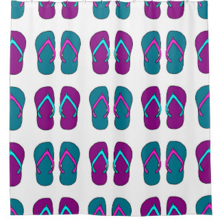 Flip Flops: Hellweiß Vintag. Duschvorhang