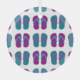 Flip Flops: Hellweiß Vintag. Ornament Aus Glas