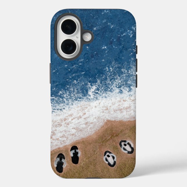 Flip Flops im Sand am Strand Case-Mate iPhone Hülle (Rückseite)