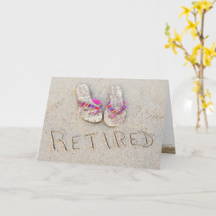 Flip Flops in Beach Retirement Karte