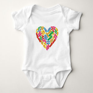 flip flops in heart shape baby strampler