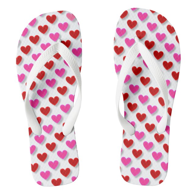 Flip Flops in Rosa und Rotes Herz (Fußbett)