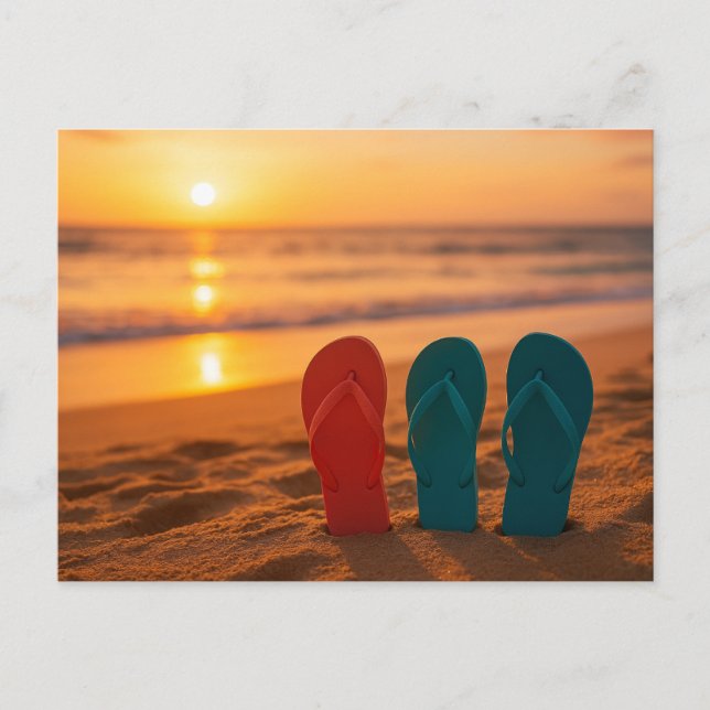 Flip Flops in the SandPostcard Postkarte (Vorderseite)