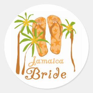 Flip Flops Jamaica Bride Runder Aufkleber