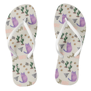 Flip Flops Katzenfisch Kaktus Paws Meow