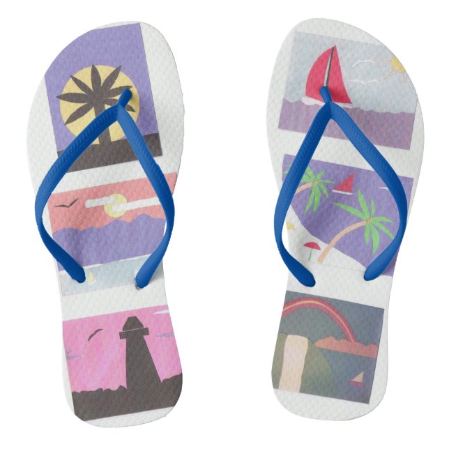 Flip Flops mit Beach Szenen Flip Flops (Fußbett)