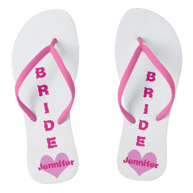 Flip Flops mit individuellem rosa Herzbrille (Fußbett)