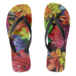 Flip Flops mit mehrfarbigem Blumenmuster
