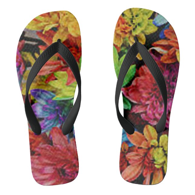 Flip Flops mit mehrfarbigem Blumenmuster (Fußbett)